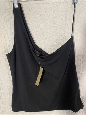 J. Crew Black One-Shoulder Sleeveless Top